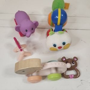 Baby toy bundle rolling,  teething, bath variety of animals